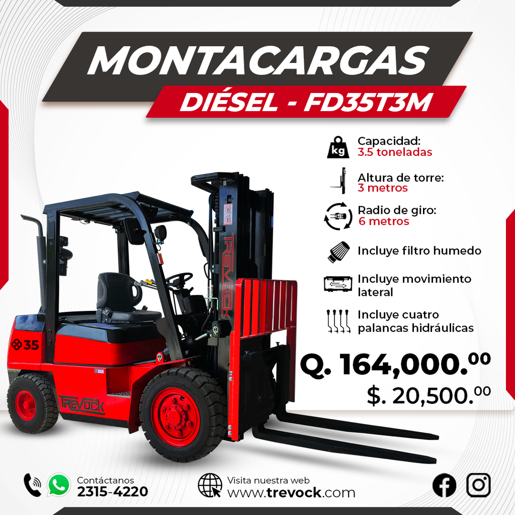 Montacarga 3.5 Ton Torre 3 m