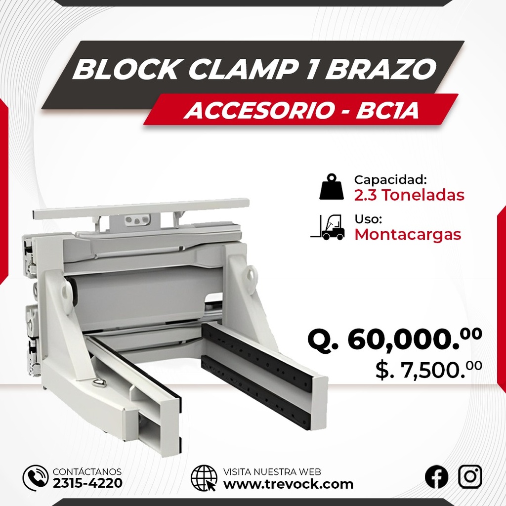 Block clamp de 1 brazo