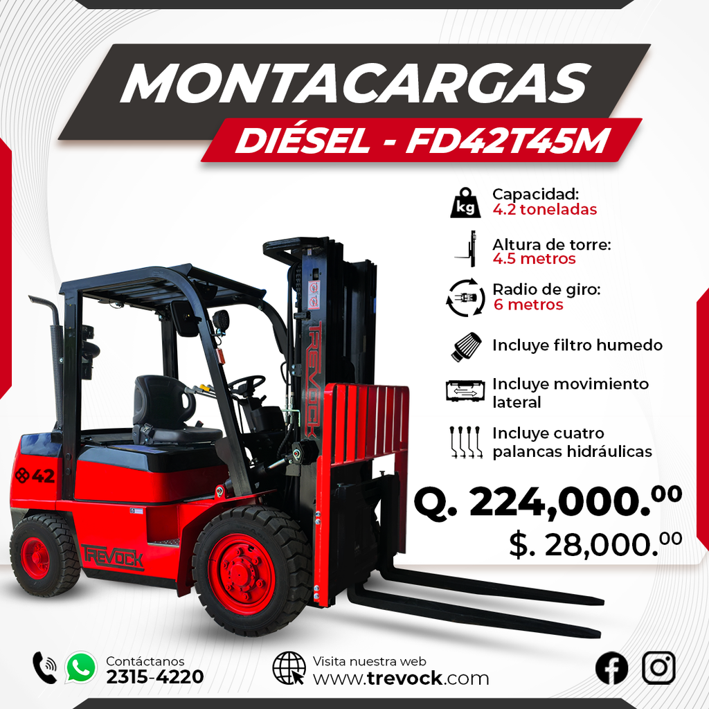 [MON42T45M] Montacarga 4.2 Ton Torre 4.5 m
